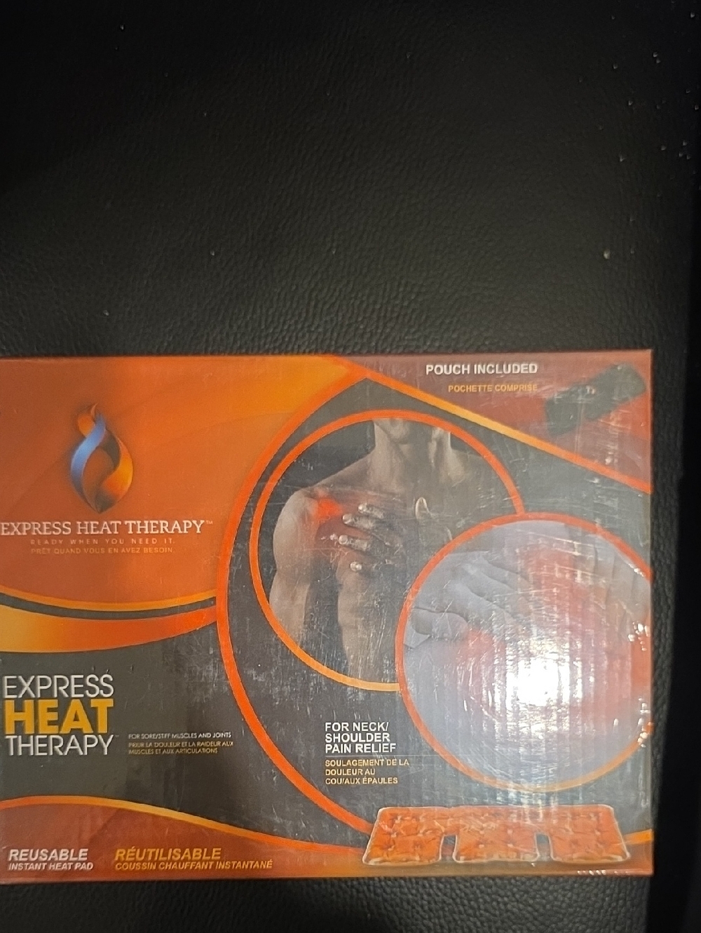 NEW Express Heat Therapy Reusable Heat Pad - Orange and Black